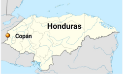 Ligging Copán in Honduras.png