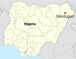 Ligging van Maiduguri in Nigeria.png