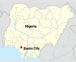 Ligging Benin City in Nigeria.png